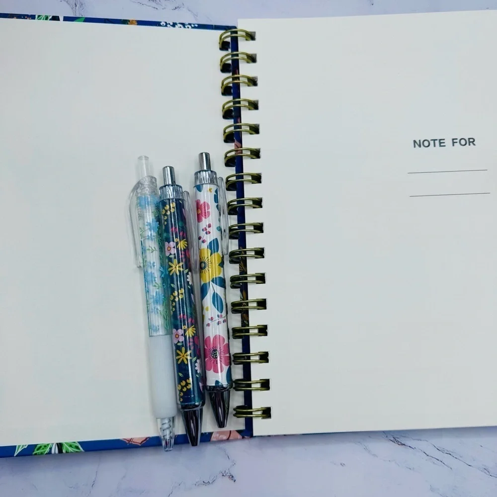 The Notebook Hardcover Floral Stationary Set Blue Floral Theme